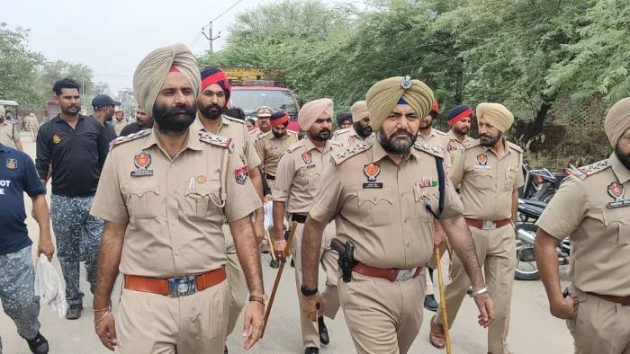File photo of Punjab Police personnel on patrol in a village area