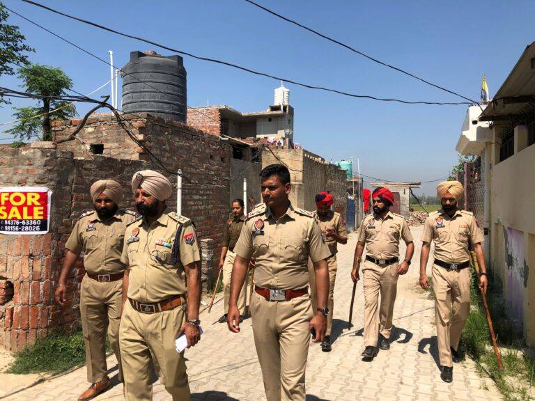 Punjab Police personnel on patrol in a village lane (file photo)