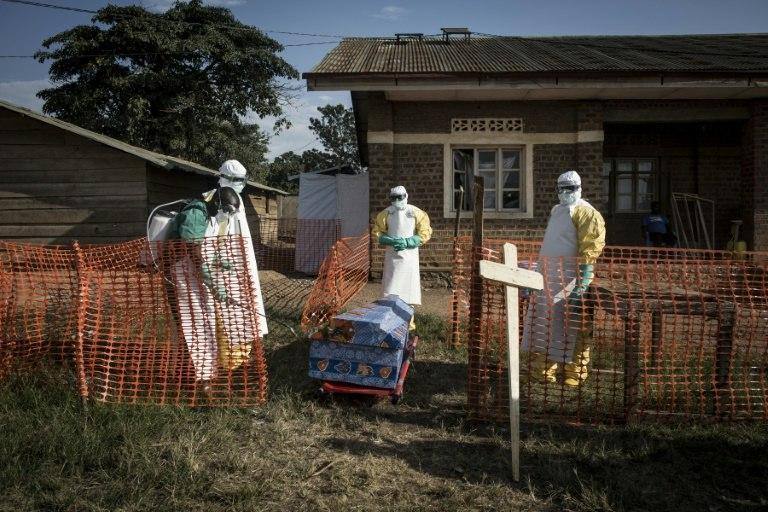 Health workers at an Ebola treatment centre in the Democratic Republic of the Congo