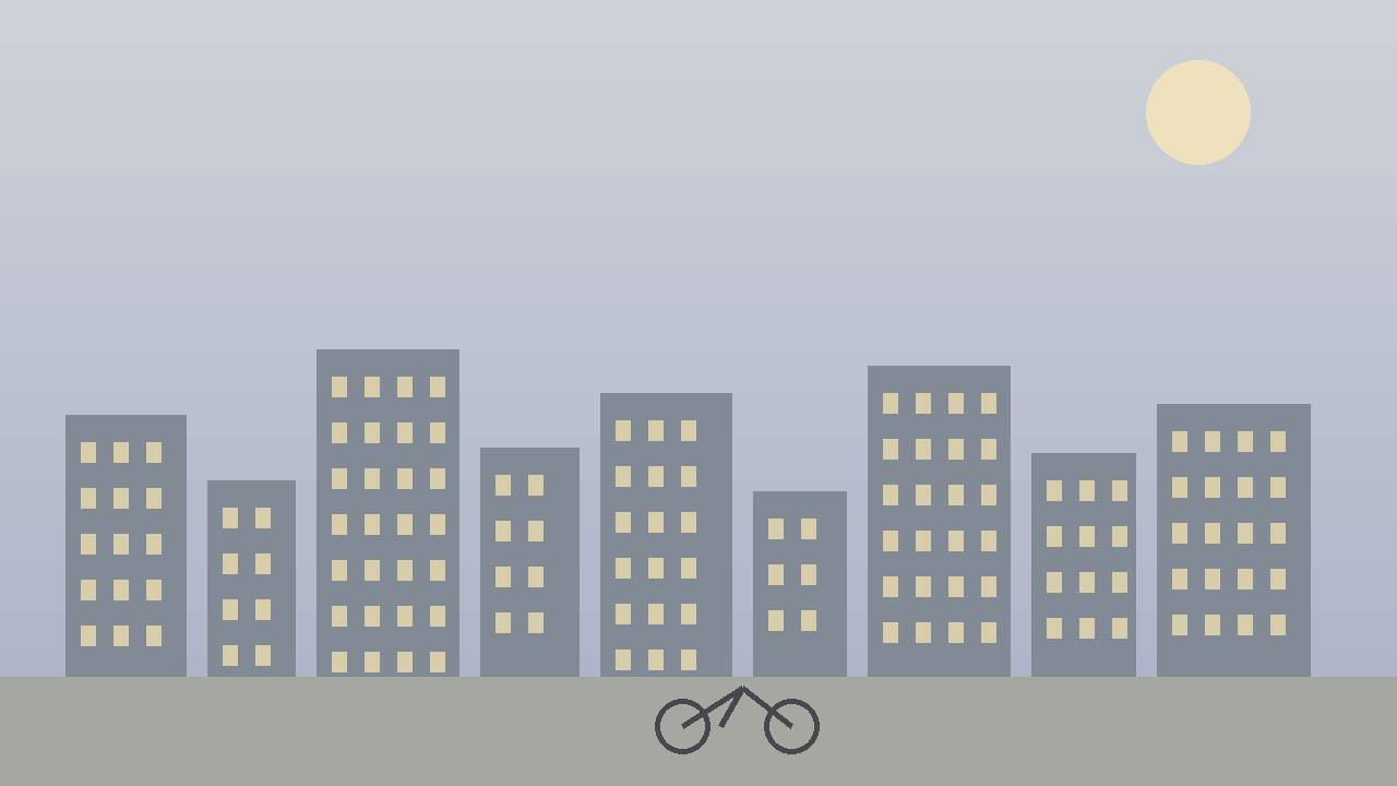 Editorial illustration of a sombre generic Gaza skyline silhouette with an empty street and a lone bicycle — flat style, no person and no incident depicted