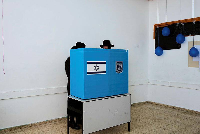 Voters in Bnei Brak during Israel's general election