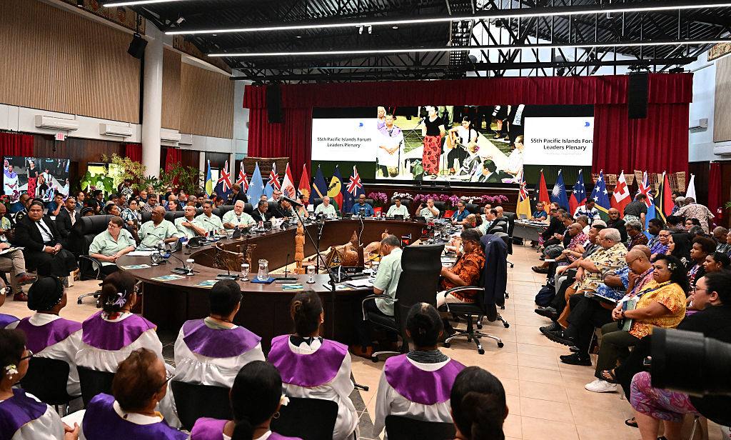 Pacific leaders attend the Pacific Islands Forum leaders plenary meeting in Koror, Palau