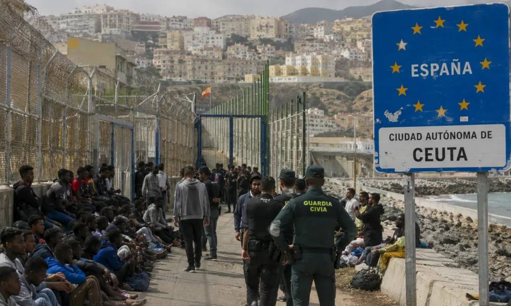 Border fence at Ceuta, the Spanish enclave on Morocco's northern coast, in a file photo