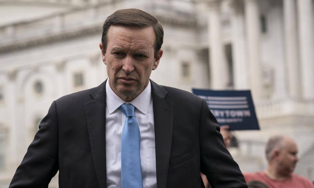 US Senator Chris Murphy speaking in Washington