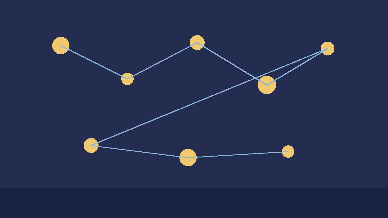 Editorial illustration of an abstract network of connected points representing AI research, no people