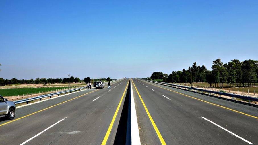 The Indus Highway in Pakistan, a long straight highway through open country (file photo)