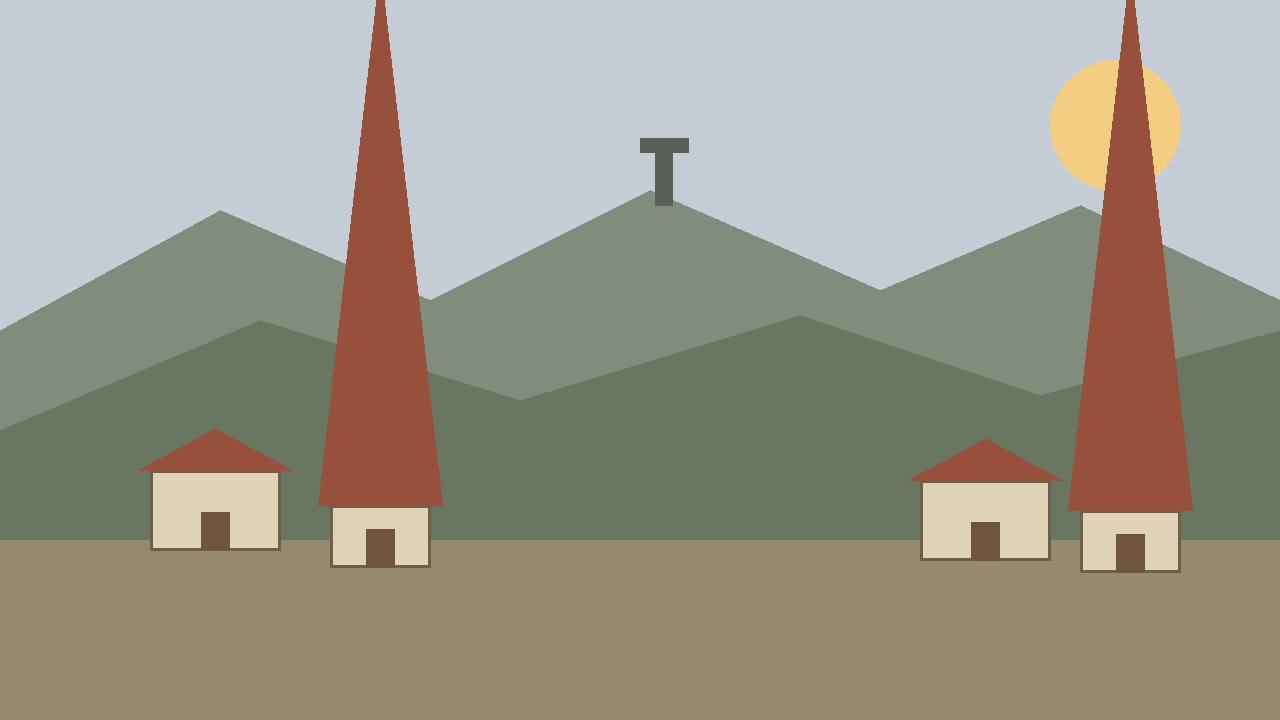 Village houses beneath the hills of the Pakistan-Afghanistan border country at dusk (editorial illustration)