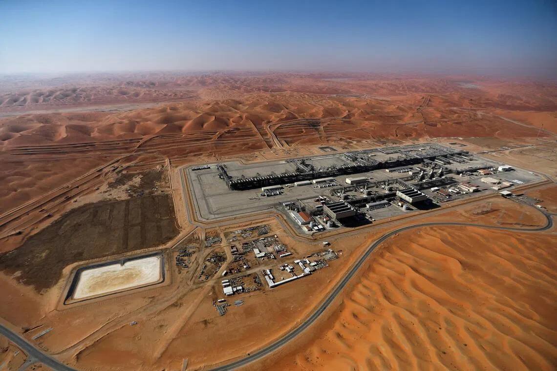 Aerial view of Saudi Aramco's Shaybah oil facility in the Rub' al-Khali desert, Saudi Arabia (file photo)