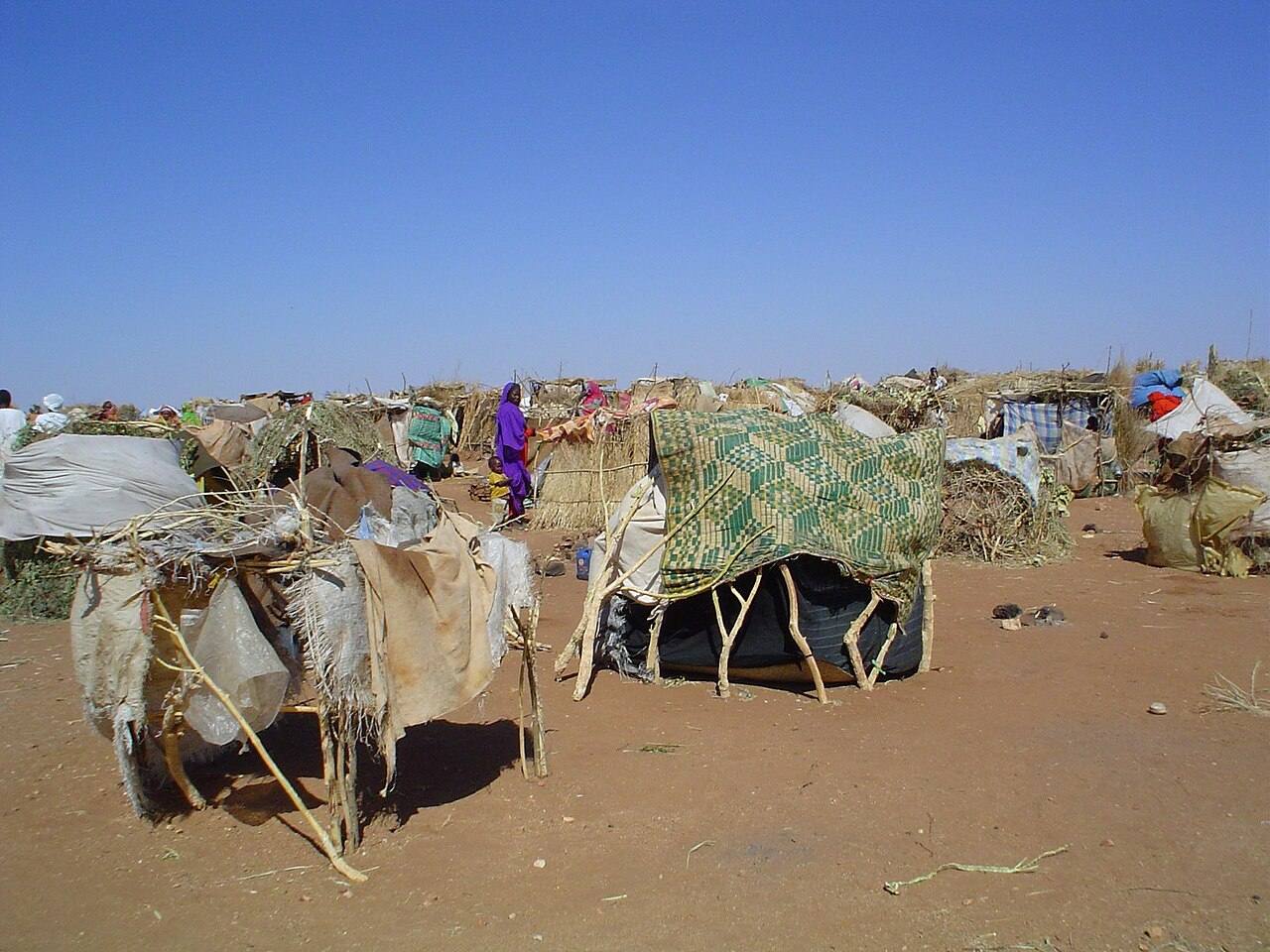 Displaced people at a camp in Darfur, Sudan
