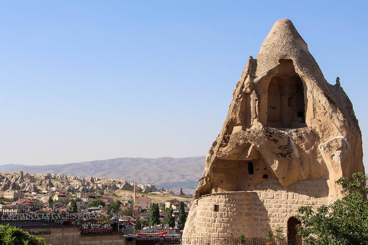 Fairy chimney rock formations in Goreme, Cappadocia, Turkey, under a clear sky (file photo)
