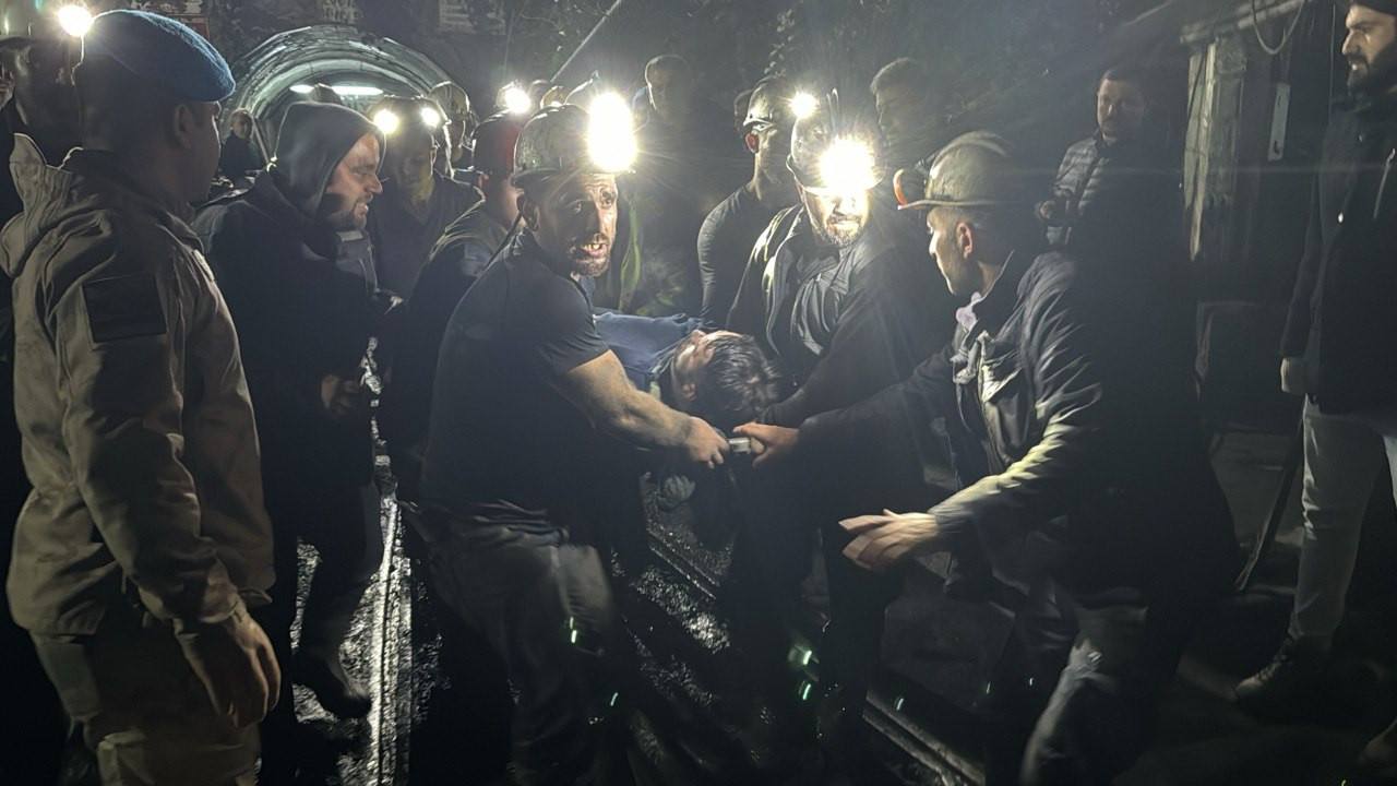 File photo: miners carrying an injured colleague out of a coal mine tunnel during a rescue in Zonguldak, Turkey