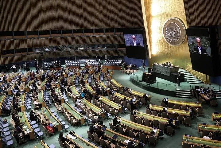 The UN General Assembly hall in New York (file photo)