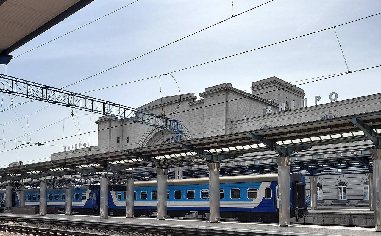 File photo of the platforms at Dnipro railway station in Ukraine