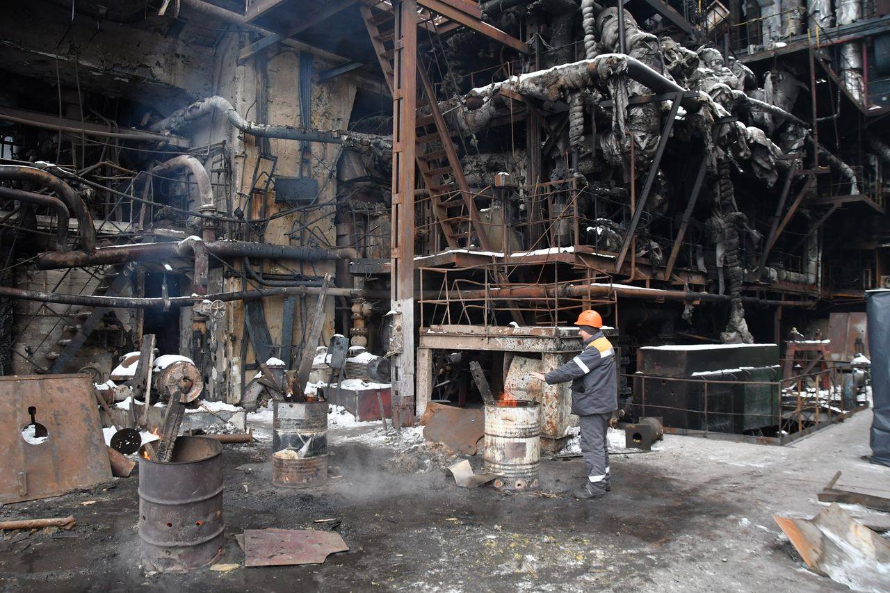 File photo of damaged electricity infrastructure in Ukraine