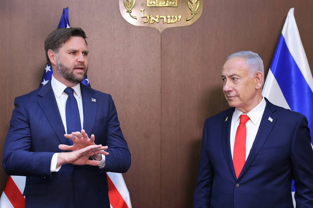 US Vice President JD Vance with Israeli Prime Minister Benjamin Netanyahu in Jerusalem (file photo)