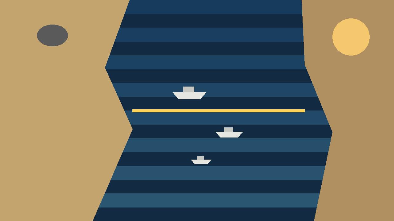 Editorial illustration of the Bab al-Mandeb Strait with coastlines, a shipping lane and cargo vessels