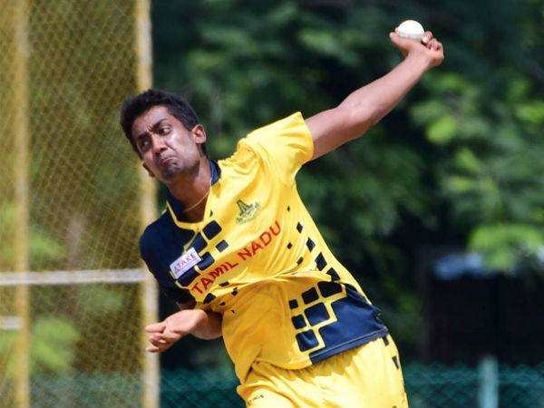 R Sai Kishore in his bowling action for Tamil Nadu (file photo)