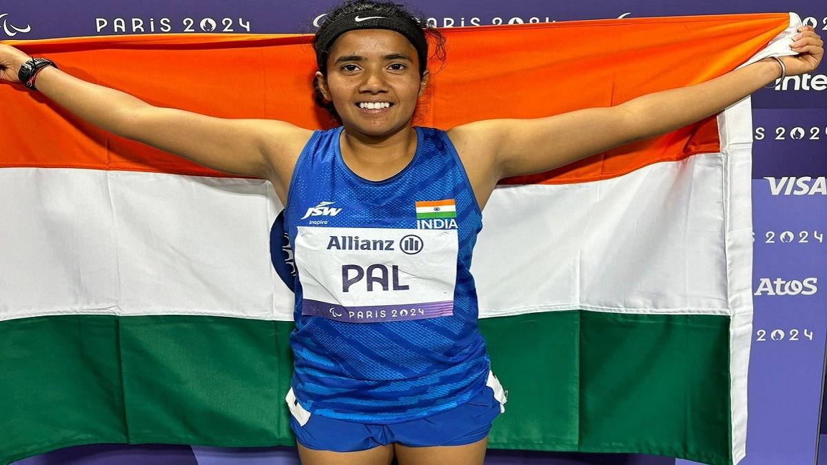 File photo: India's para sprinter Preeti Pal racing on the track