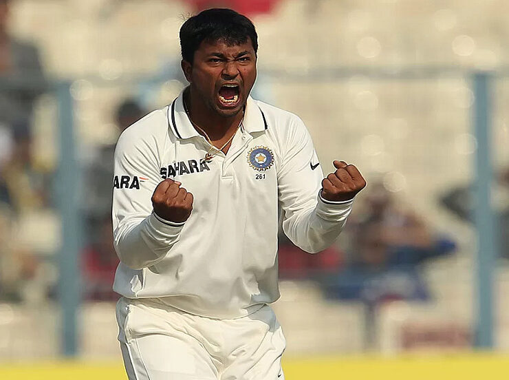 Pragyan Ojha celebrating a wicket in India Test whites (file photo)