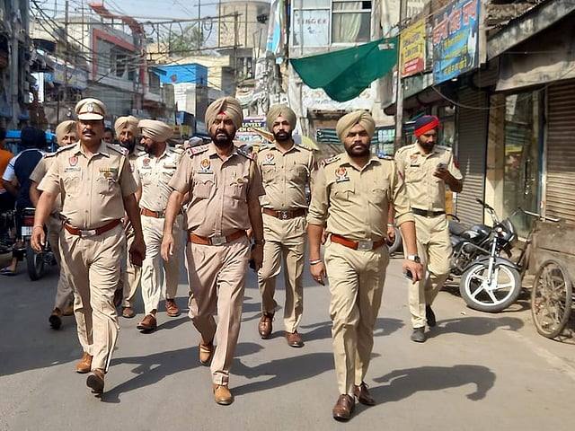Punjab Police officers on patrol on a street (file photo)