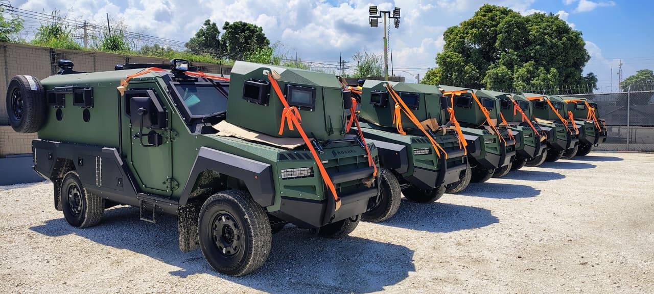 Armoured patrol vehicles of Haiti's UN-backed Gang Suppression Force in Port-au-Prince (file photo)