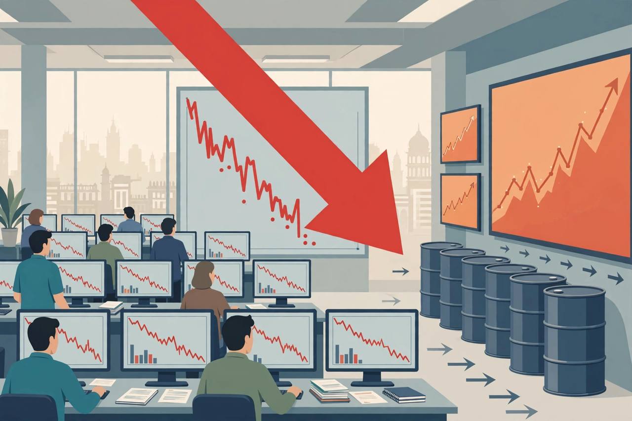 Foreign investors have withdrawn Rs 48,056 crore from Indian equities in October so far, as crude oil near $114 a barrel and Middle East tensions kept selling pressure on, PTI reported citing CDSL data. (Editorial illustration)