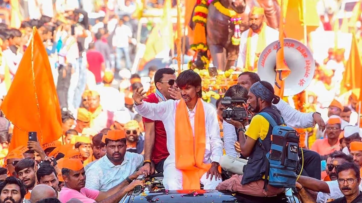 Maratha reservation activist Manoj Jarange Patil at a protest (file photo)
