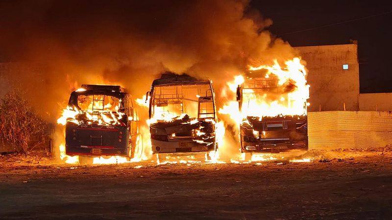 File photo of buses at a bus terminal in India