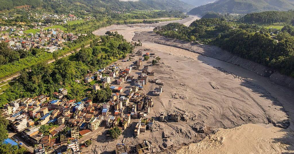 File photo of a flooded area in Nepal after the August 26 flash floods