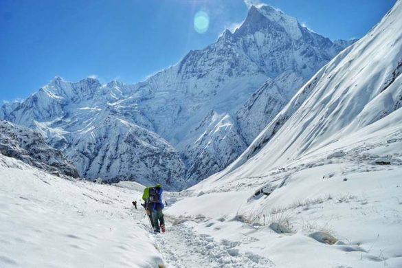 File photo of trekkers on a trail in the Annapurna region of Nepal