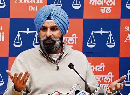 File photo of SAD leader Bikram Singh Majithia
