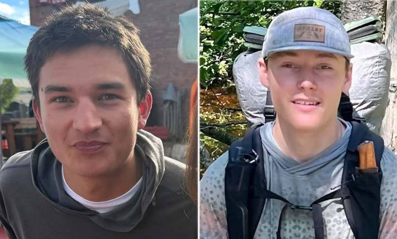 Kaden Matsuda and Jackson Donlon, the two Colorado Mountain College students missing near Ice Mountain in Chaffee County, in a photo released by the Chaffee County Sheriff's Office