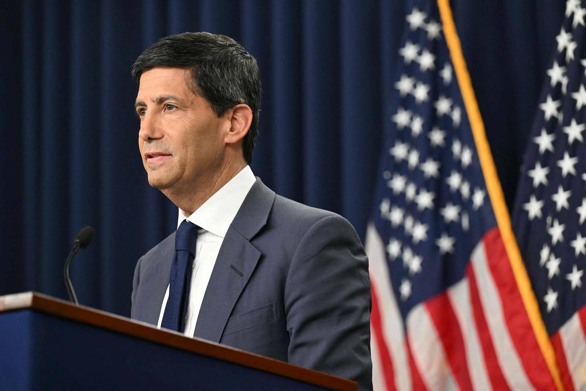 Federal Reserve Chair Kevin Warsh at a press conference at the Federal Reserve in Washington