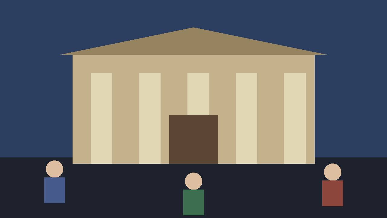Editorial illustration of a generic federal courthouse in Chicago