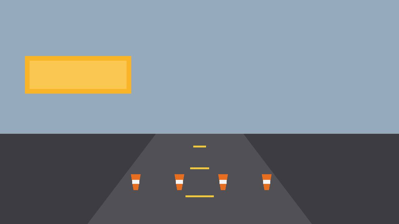 Editorial illustration of a closed highway with traffic cones and a road-closed sign, with no crash depicted