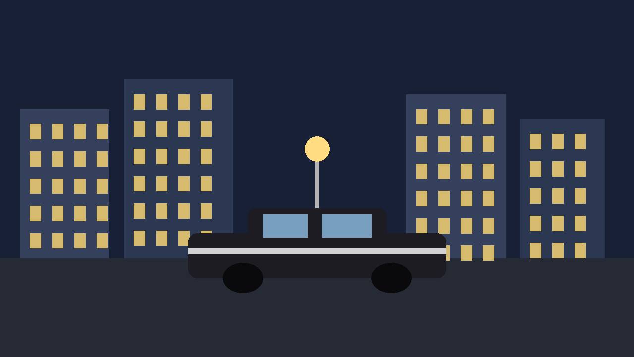 Editorial illustration of a generic night-time street corner in Boston's Dorchester neighbourhood with a parked patrol car at a distance; generic buildings only, no real person is depicted and no incident is shown