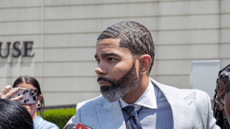 Former Jackson Mayor Chokwe A. Lumumba outside the federal courthouse in Jackson, Mississippi, on the day of his guilty plea in July 2026