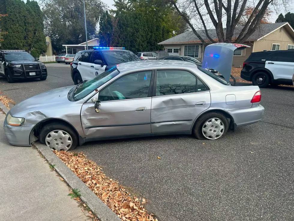 Kennewick Police Department photo of the crashed stolen vehicle in Kennewick, Washington