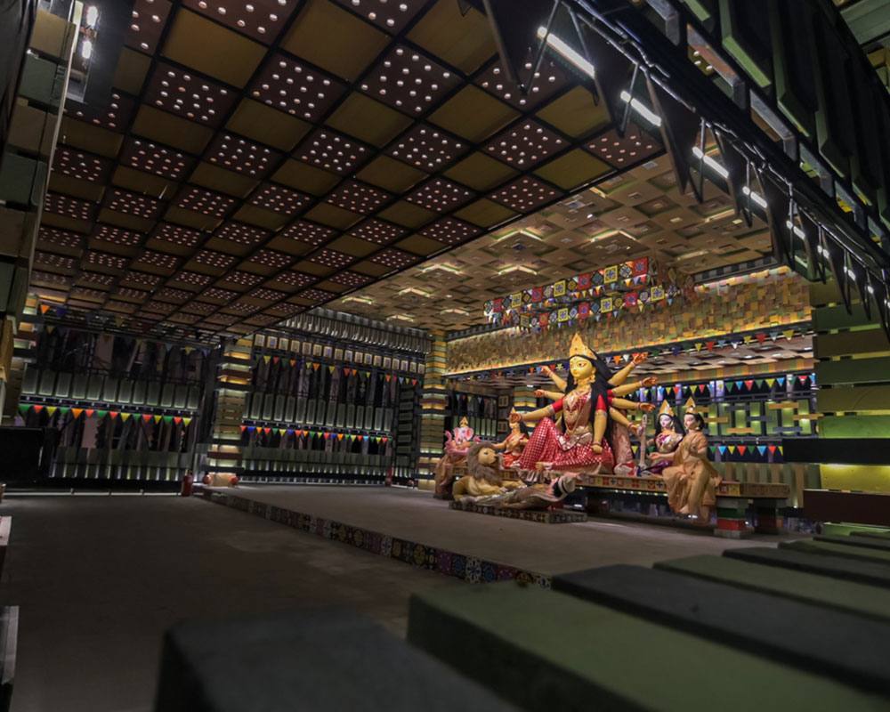 File photo of the Chorbagan Sarbojanin Durga Puja pandal in North Kolkata